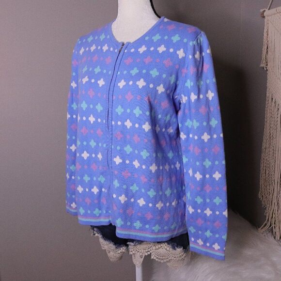 Vintage | The Tog Shop Zip Up Printed Cotton Cardigan - Picture 1 of 7